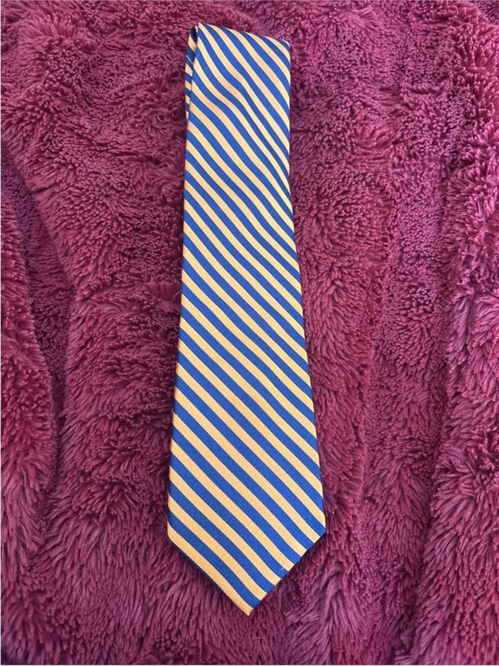 Nautica Men's Silk Tie Orange with Navy Blur Stripes